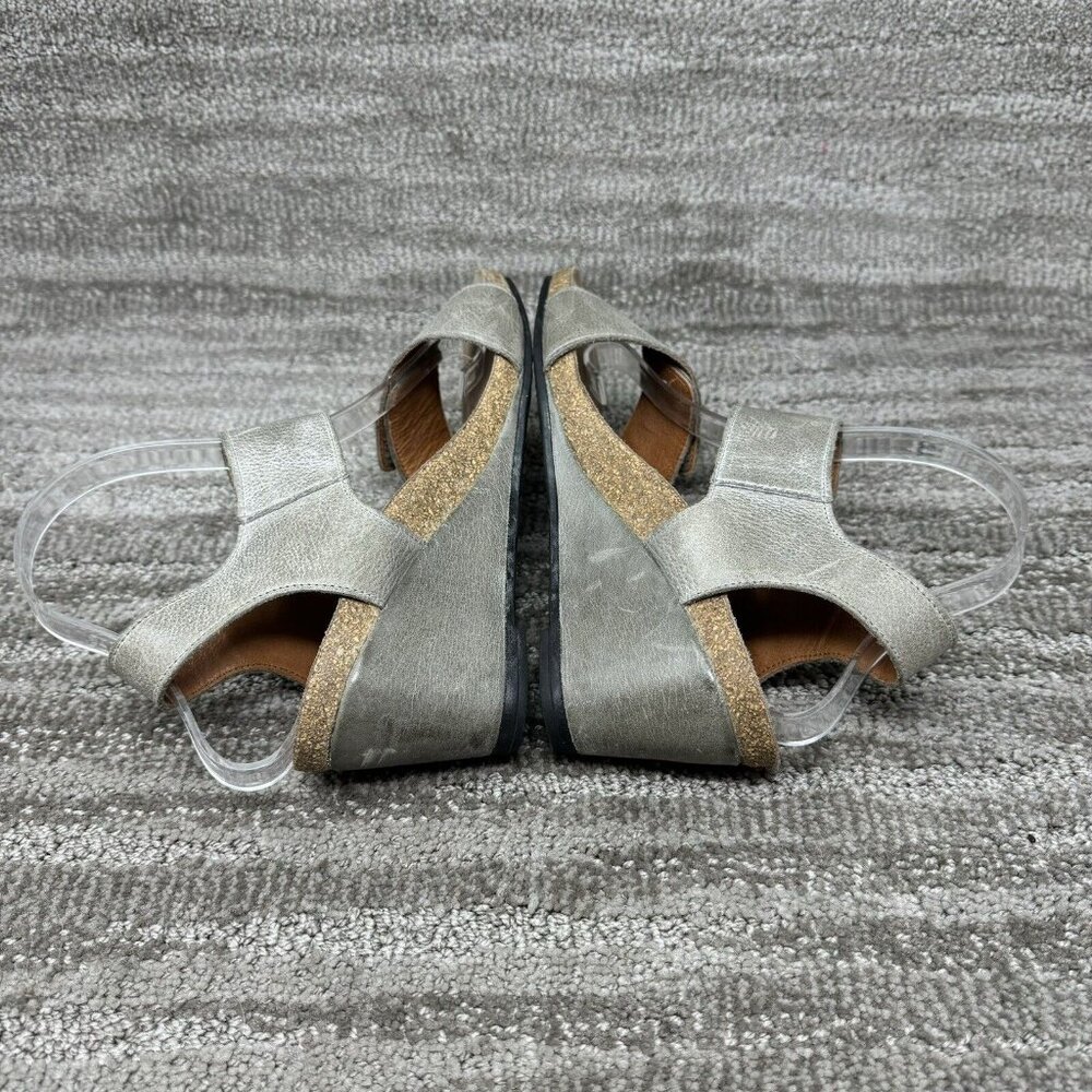 Taos Women Sandal Carousel 2 Size EU 39/US 8-8.5 Gray Leather Wedge Heel Shoe - Picture 5 of 7